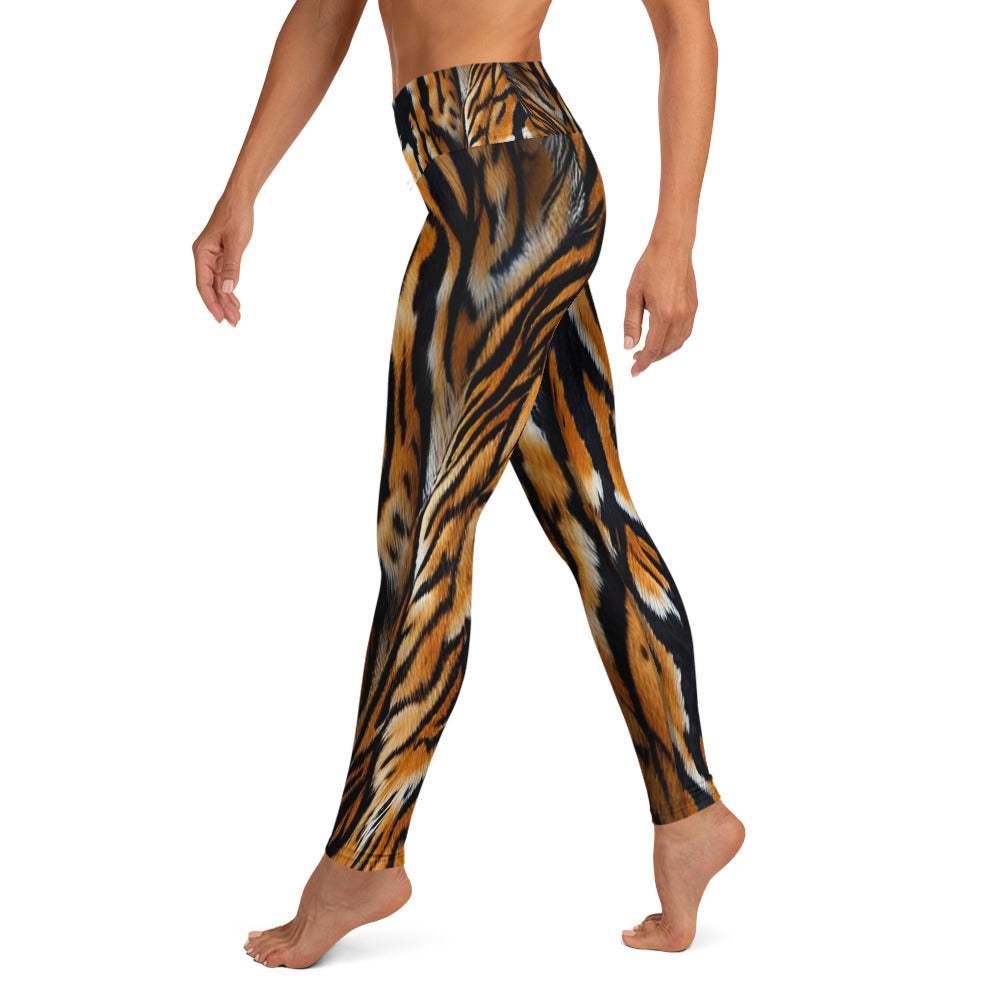Tiger Fur Print Yoga Leggings For Women