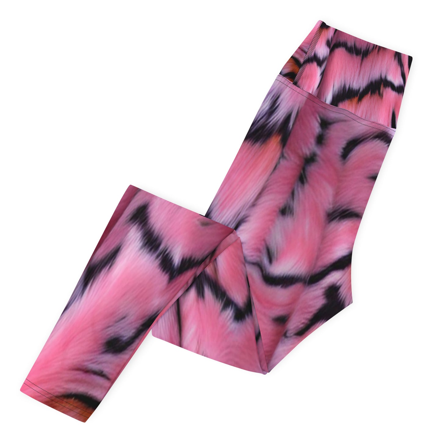 Pink Tiger Fur Printed Yoga Leggings For Women