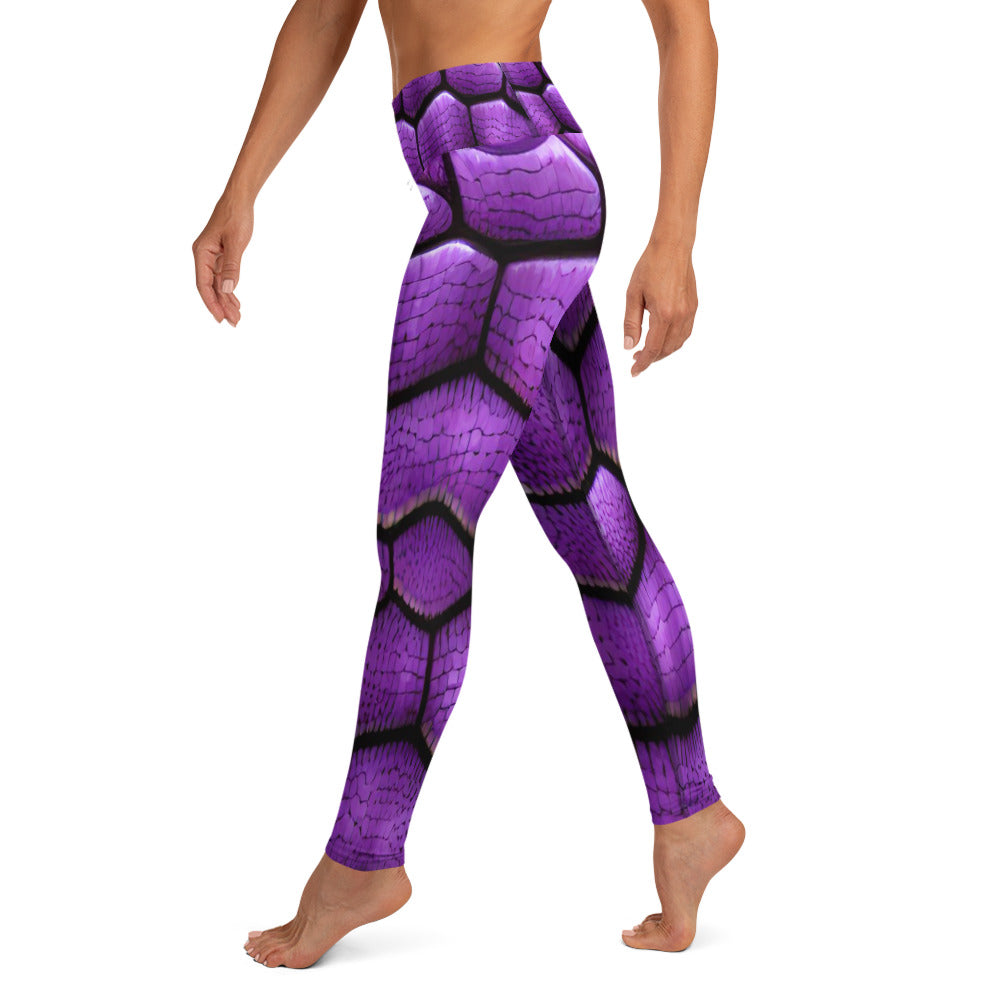 Purple Dragon Scales Custom Print Yoga Leggings