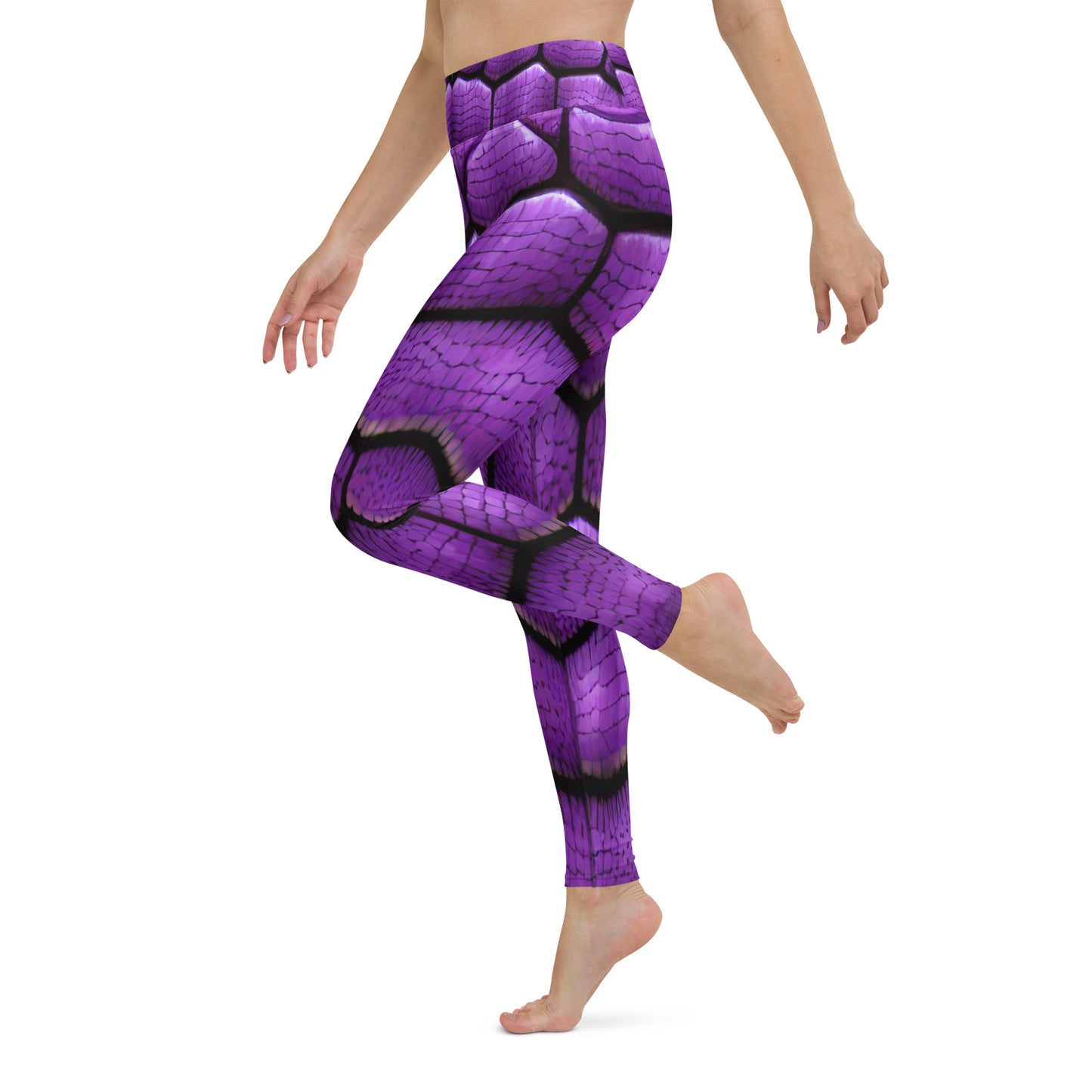 Purple Dragon Scales Custom Print Yoga Leggings