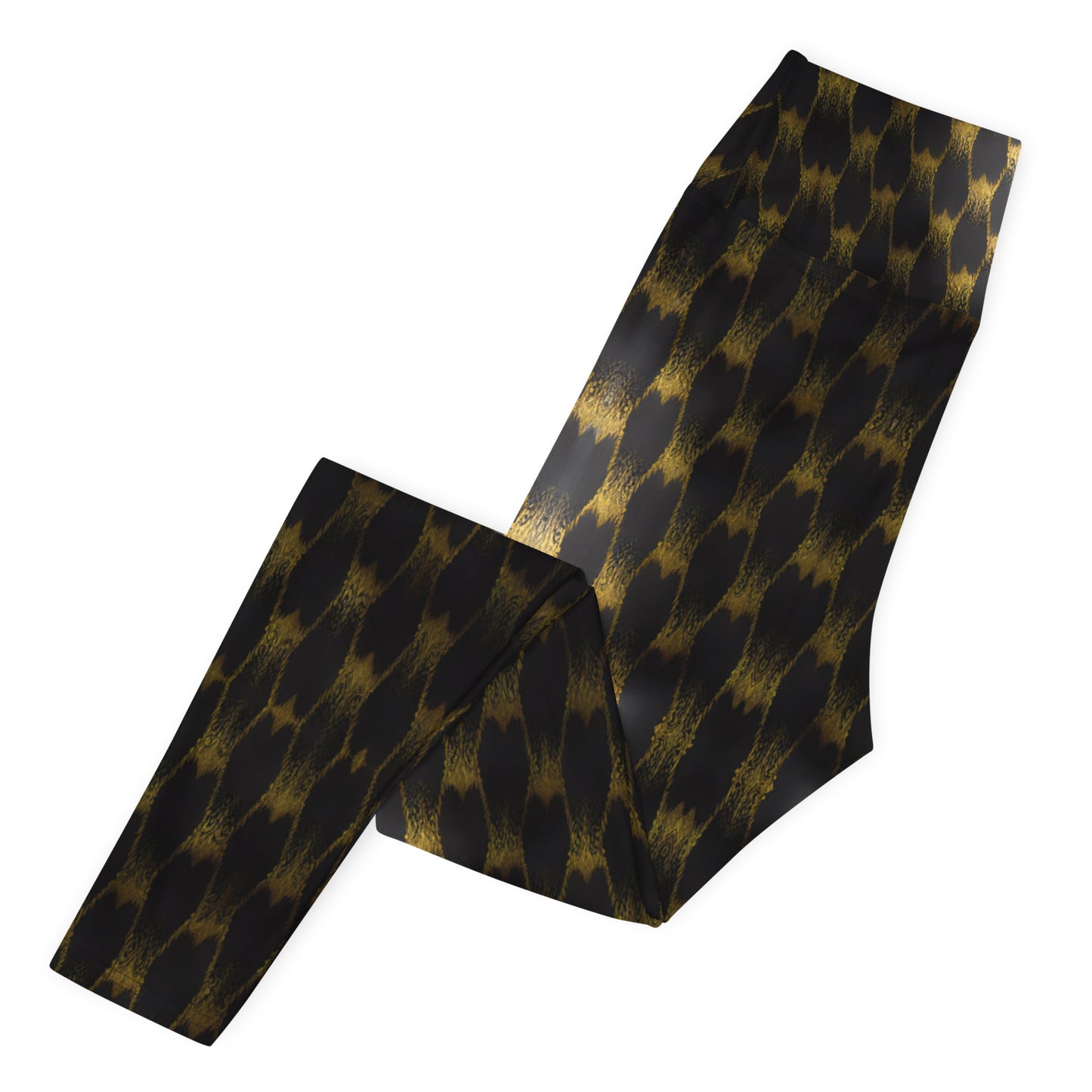 Exotic Gold Knots Print Yoga Leggings For Women