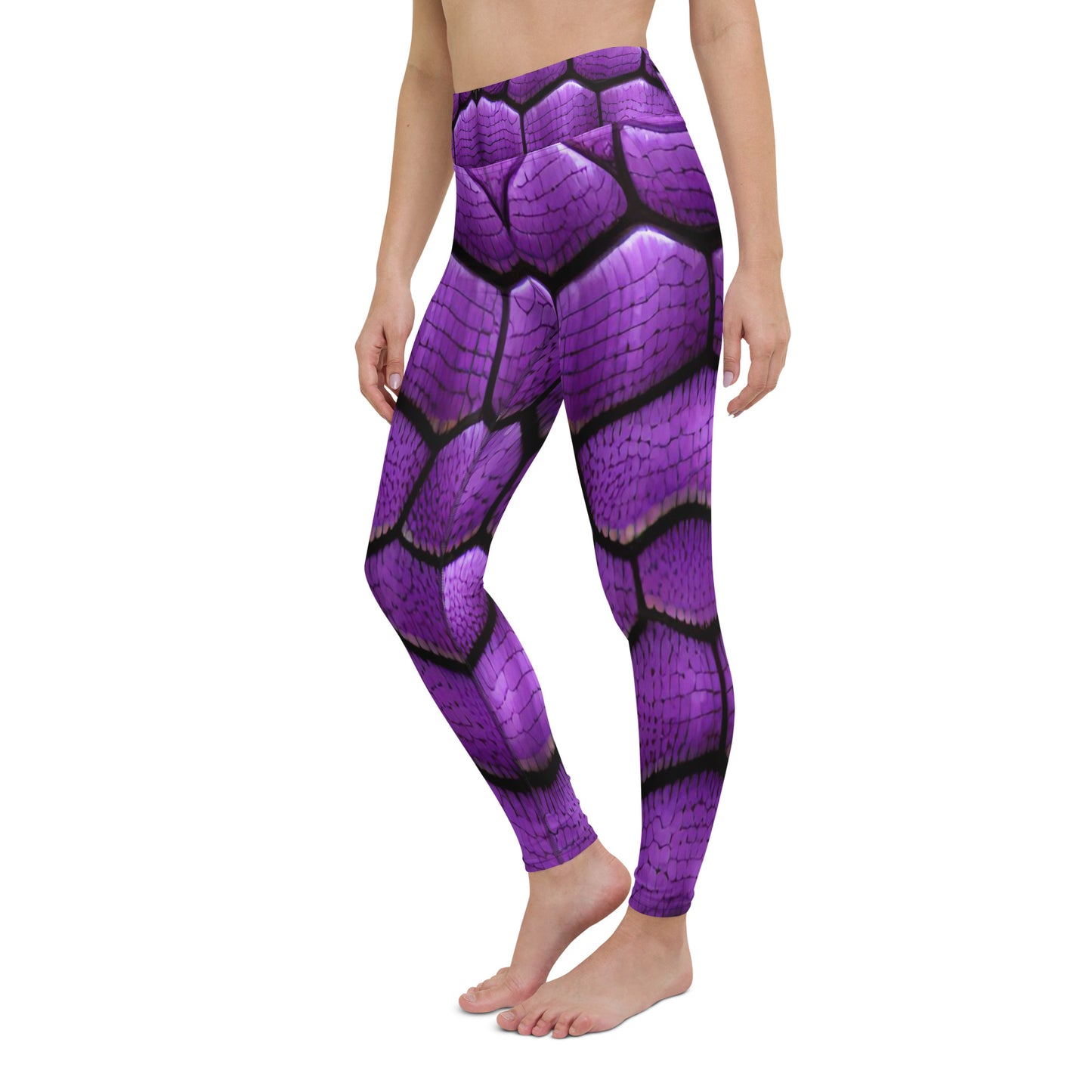 Purple Dragon Scales Custom Print Yoga Leggings