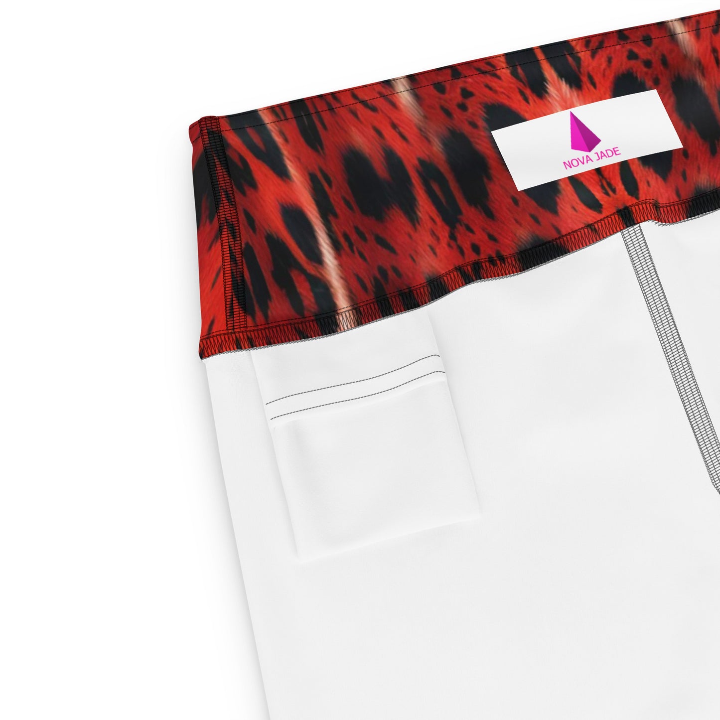 Red Leopard Fur Print Yoga Leggings For Women