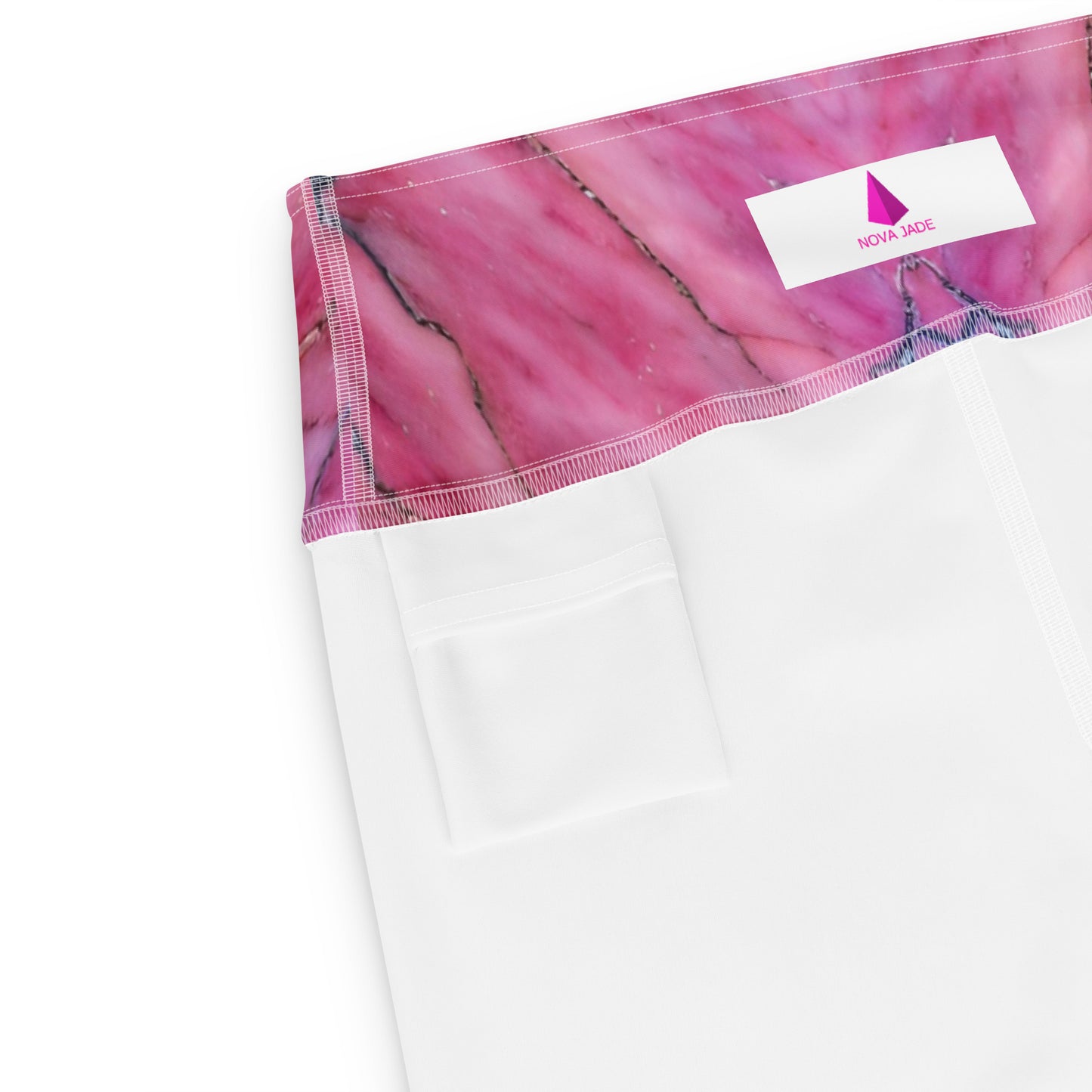 Pink Marble Printed Yoga Leggings For Women