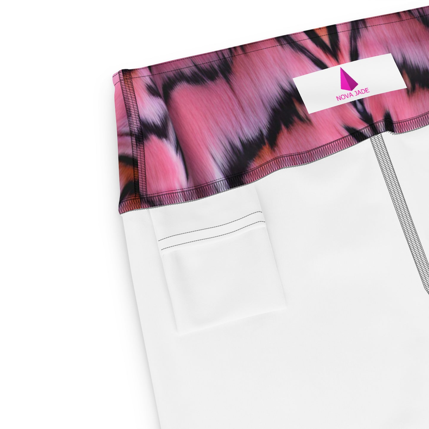 Pink Tiger Fur Printed Yoga Leggings For Women