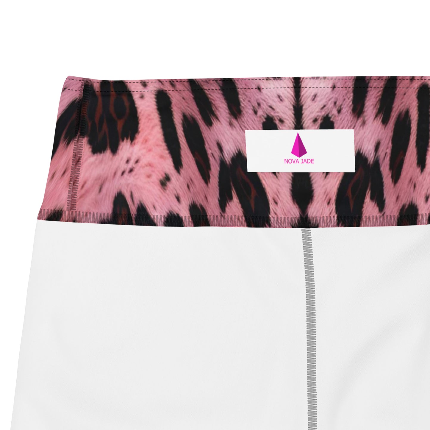 Pink Leopard Fur Print Yoga Leggings For Women