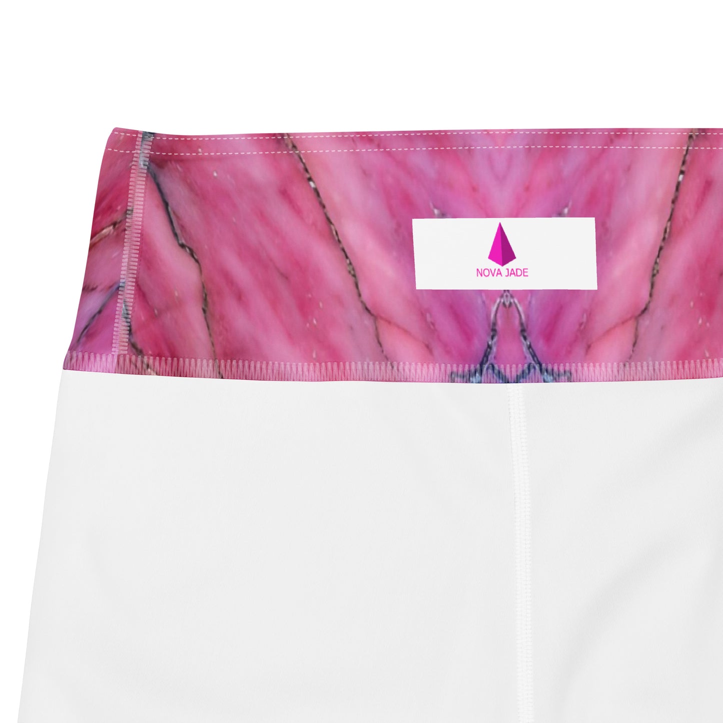 Pink Marble Printed Yoga Leggings For Women