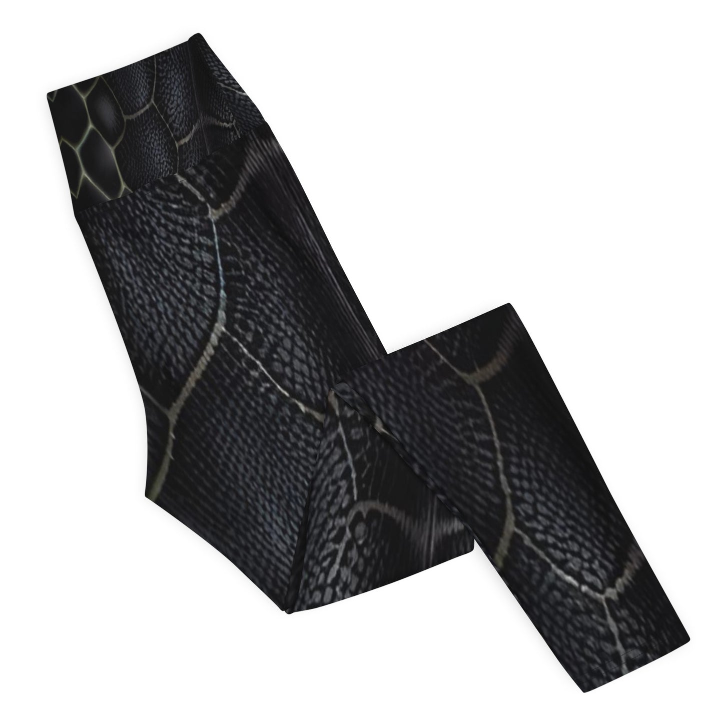 Black Mamba Snake Print Yoga Leggings For Women