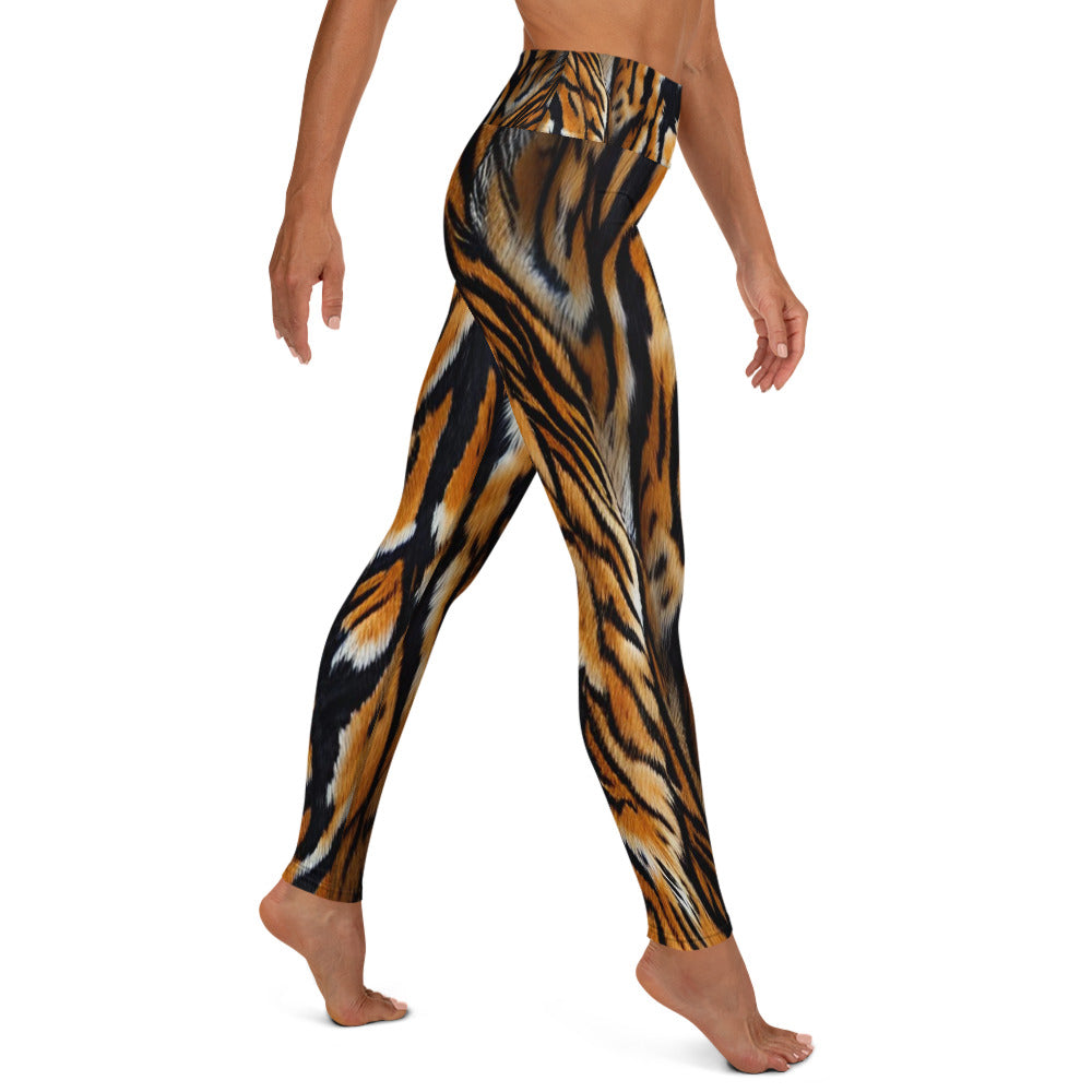 Tiger Fur Print Yoga Leggings For Women