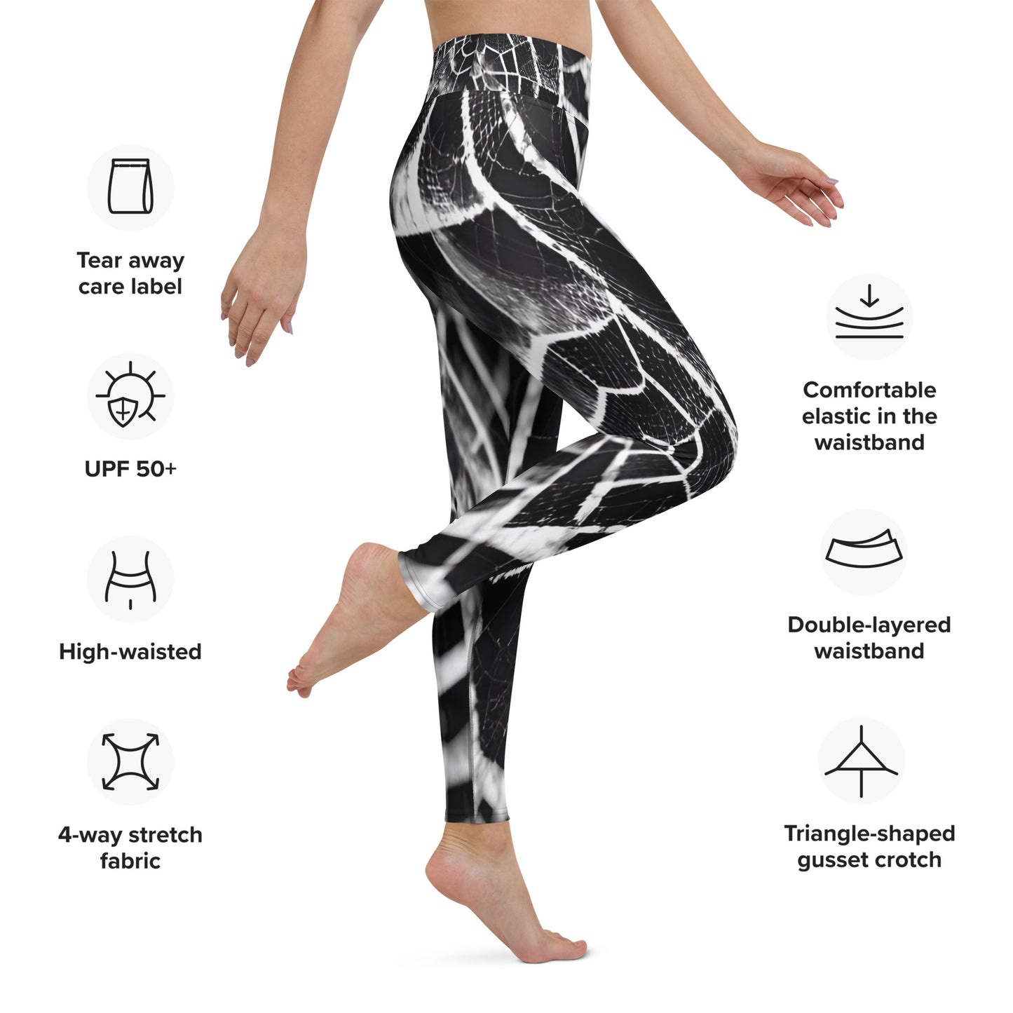 Spiderweb Printed Yoga Leggings For Women