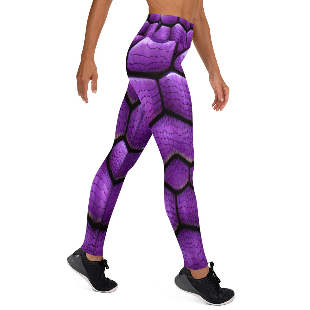 Purple Dragon Scales Custom Print Yoga Leggings