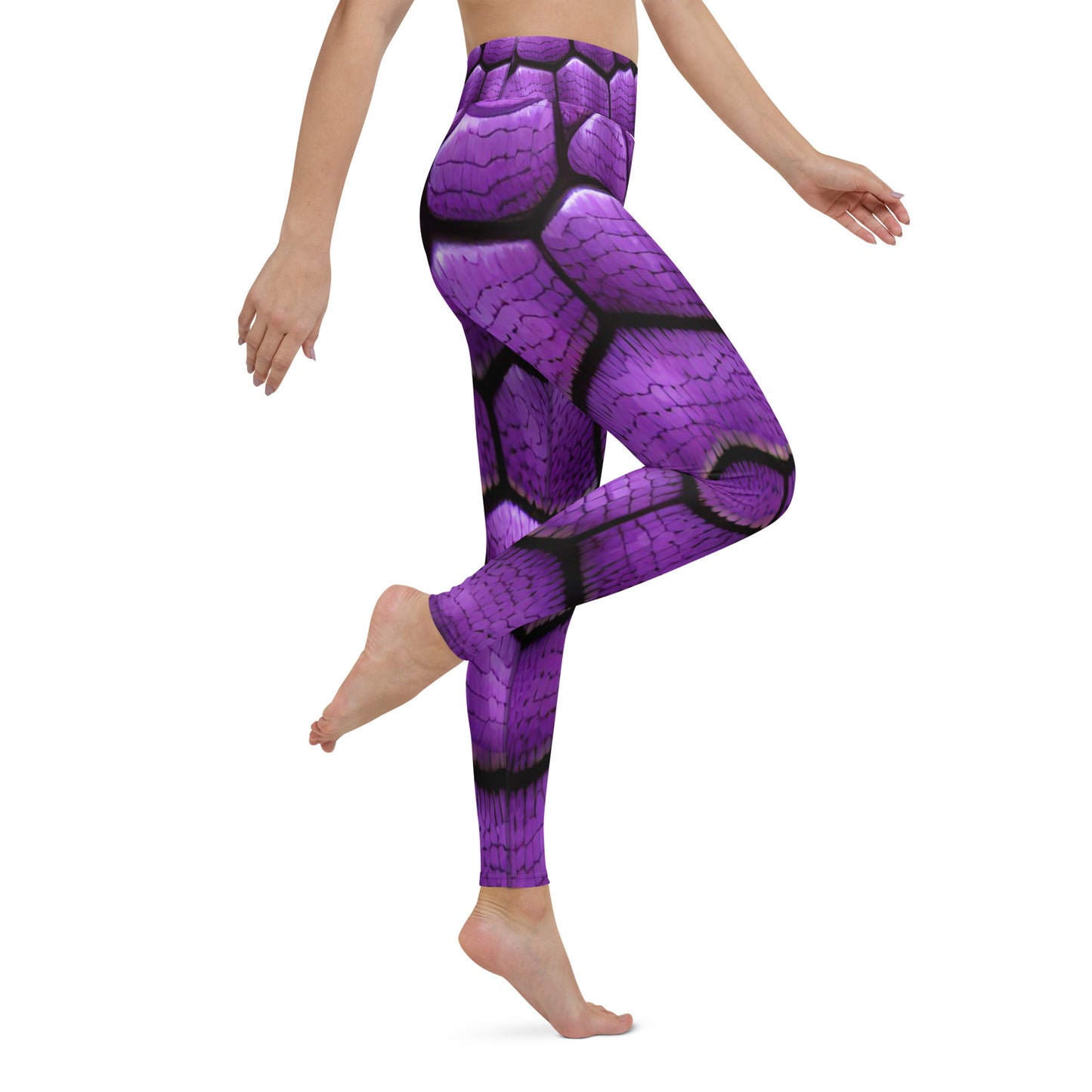 Purple Dragon Scales Custom Print Yoga Leggings