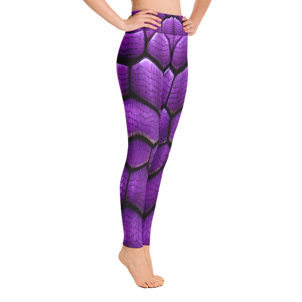 Purple Dragon Scales Custom Print Yoga Leggings