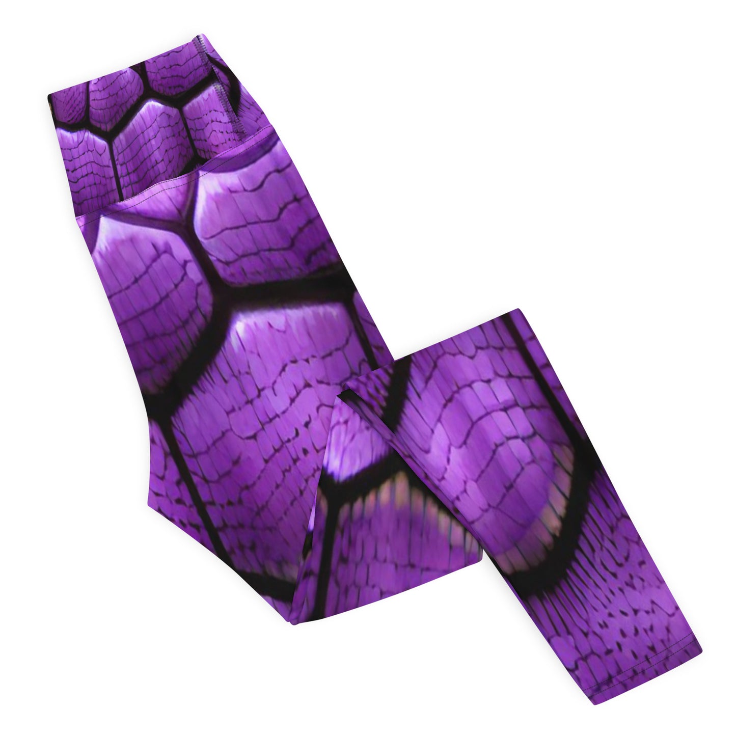 Purple Dragon Scales Custom Print Yoga Leggings
