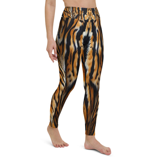 Tiger Fur Print Yoga Leggings For Women