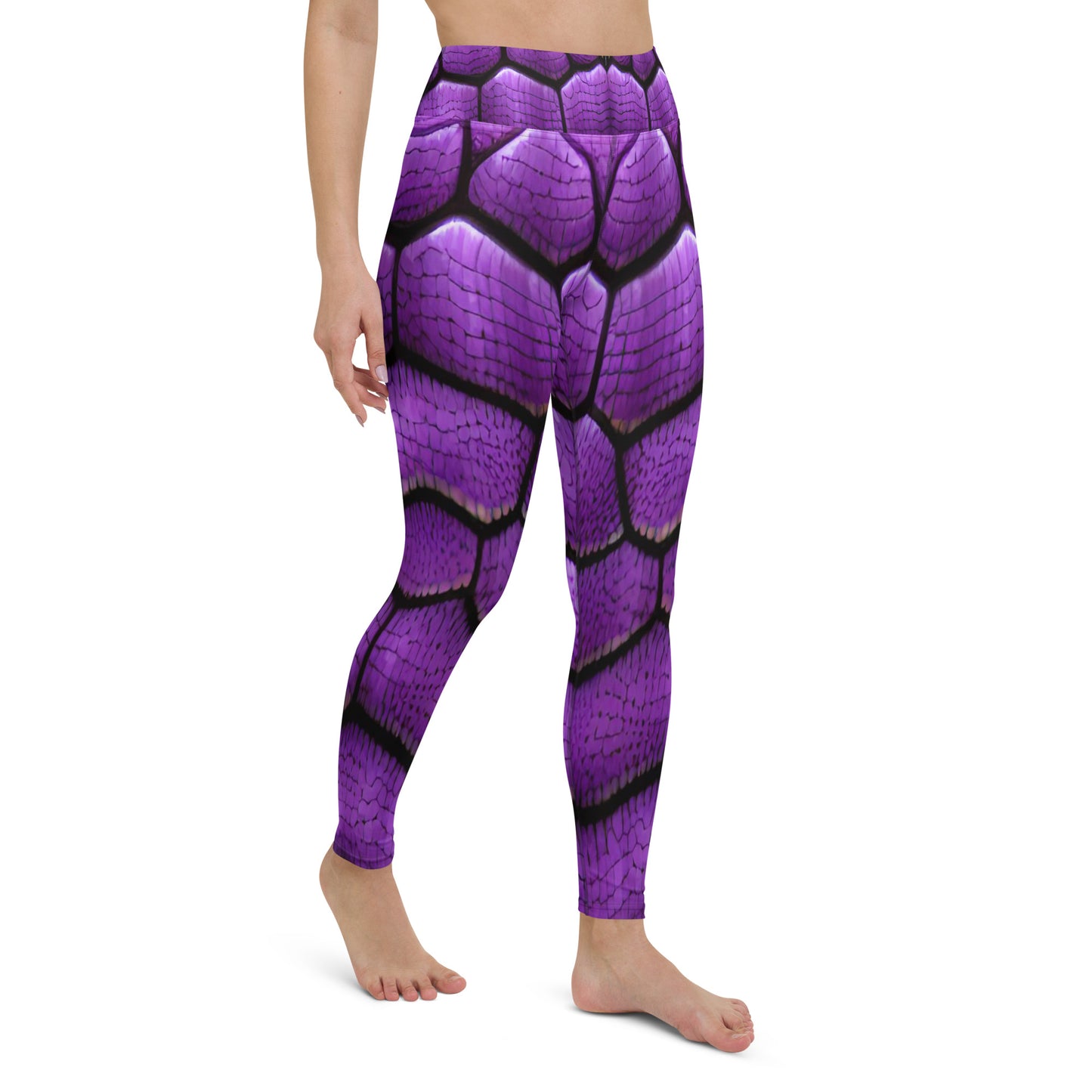 Purple Dragon Scales Custom Print Yoga Leggings
