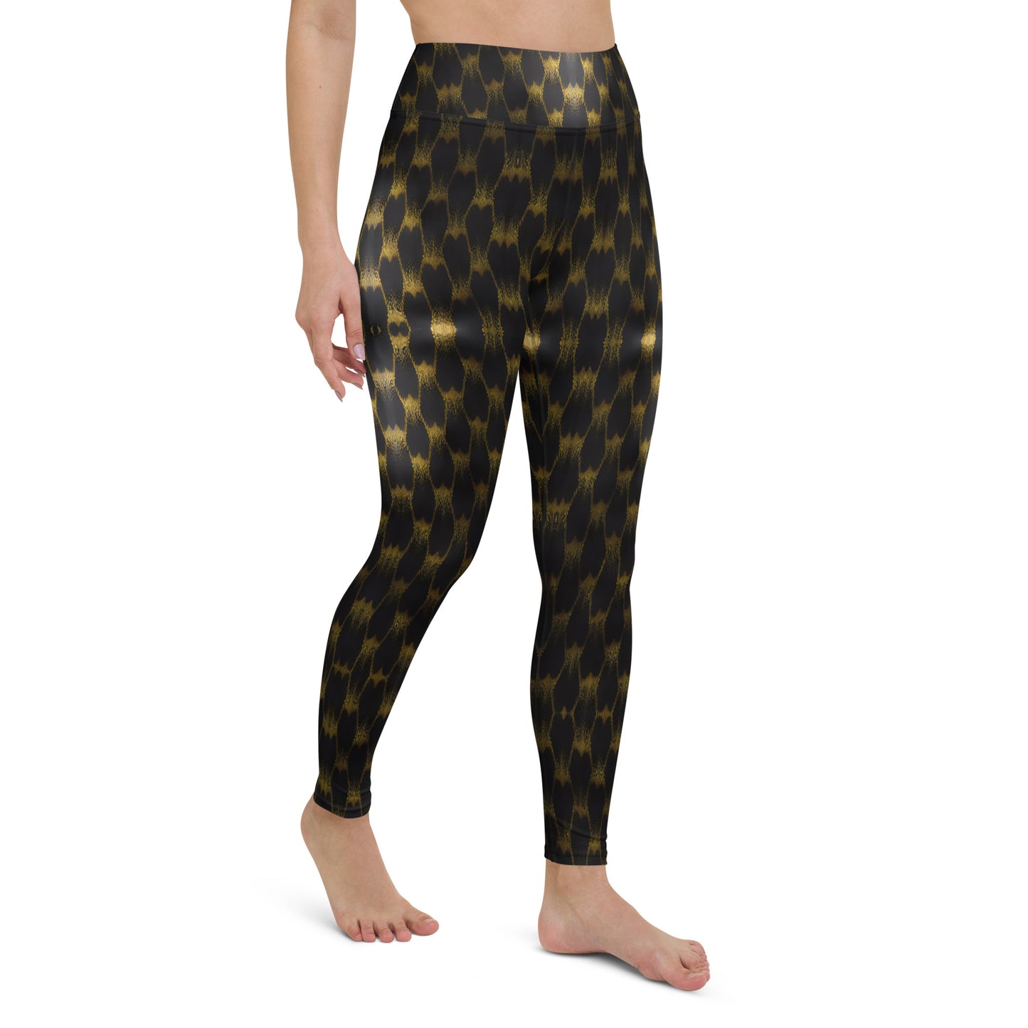 Exotic Gold Knots Print Yoga Leggings For Women