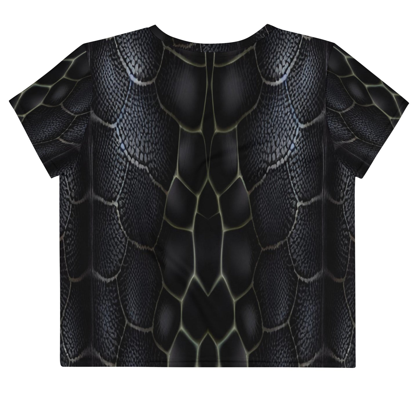 Black Mamba Snake Print Crop Tee For Women