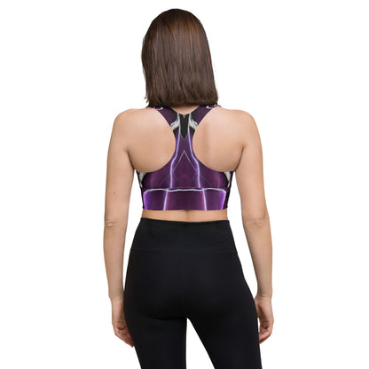 Purple Marble Custom Longline Sports Bra