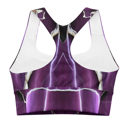 Purple Marble Custom Longline Sports Bra