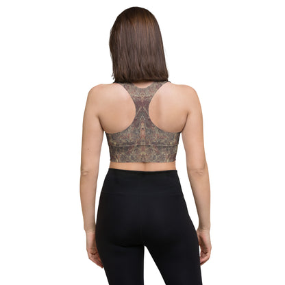 Pink Champagne Custom Printed Longline Sports Bra