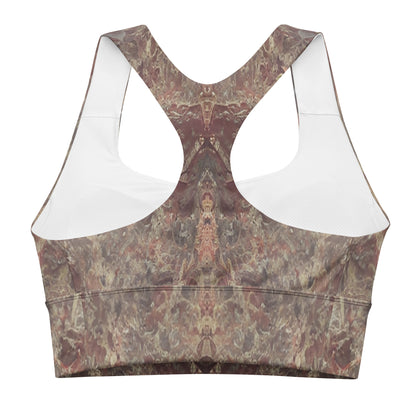 Pink Champagne Custom Printed Longline Sports Bra