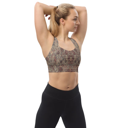 Pink Champagne Custom Printed Longline Sports Bra