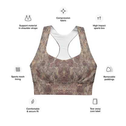 Pink Champagne Custom Printed Longline Sports Bra