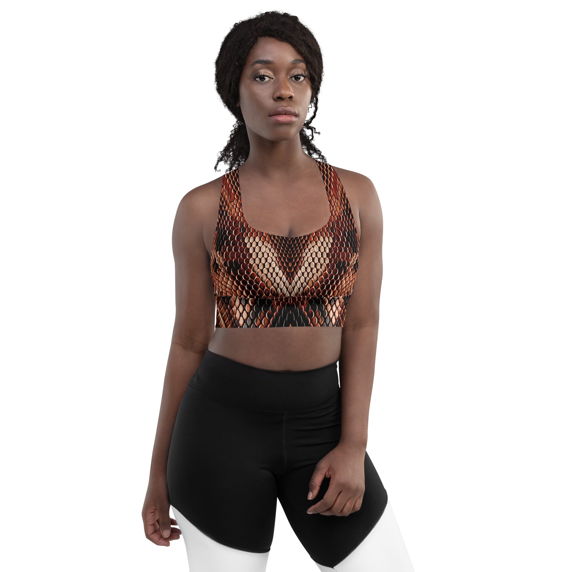 Copperhead Snake Print Sports Bra For Women