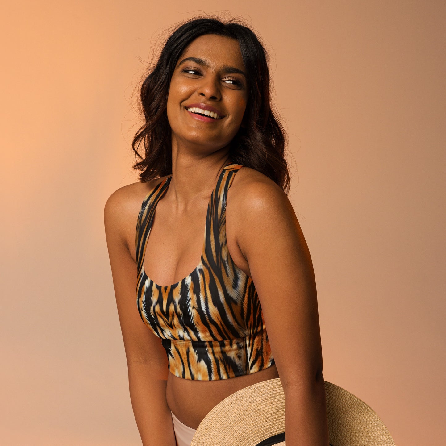 Tiger Fur Custom Longline Sports Bra