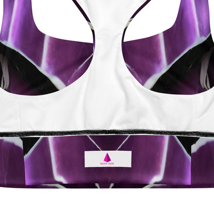 Purple Marble Custom Longline Sports Bra