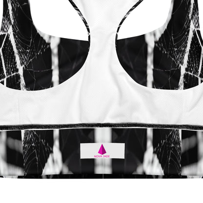 Spider Web Custom Print Longline Sports Bra
