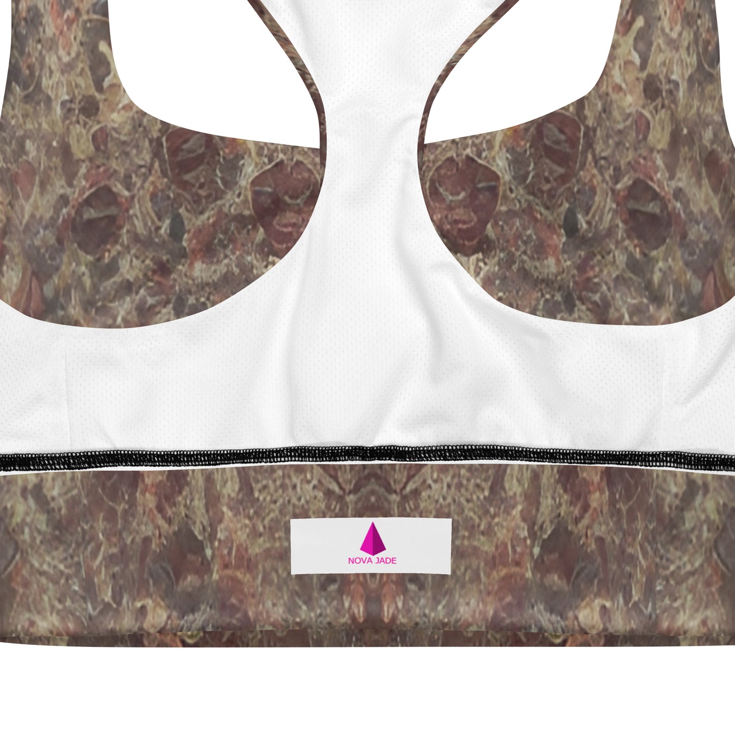 Pink Champagne Custom Printed Longline Sports Bra