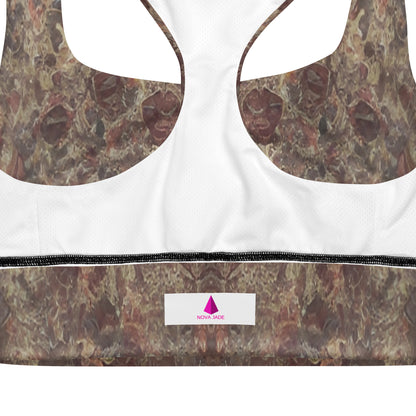 Pink Champagne Custom Printed Longline Sports Bra