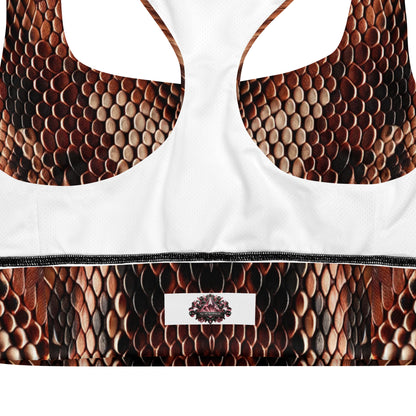 Copperhead Snake Print Sports Bra For Women