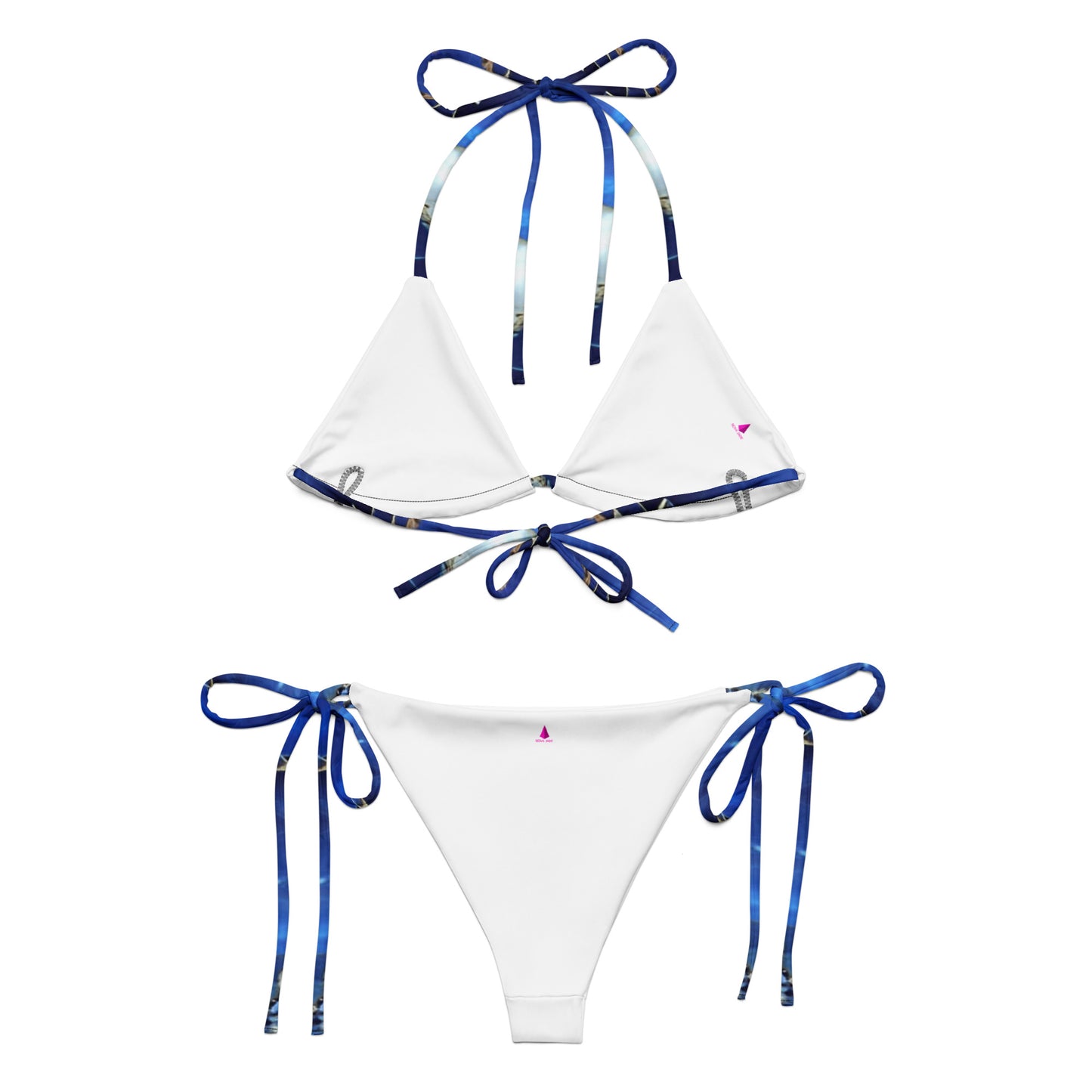 Blue Marble Custom Print String Bikini
