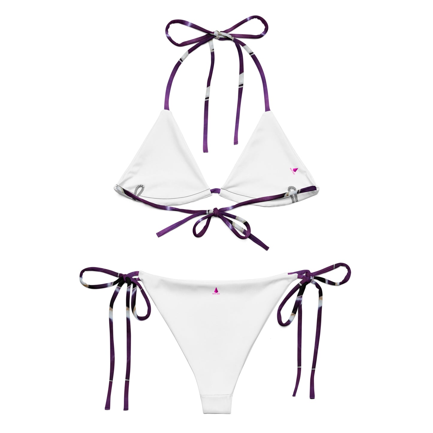 Purple Marble Custom Print String Bikini