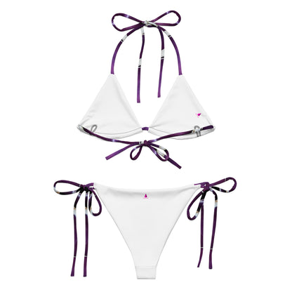 Purple Marble Custom Print String Bikini