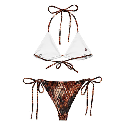 Copperhead Snake Print String Bikini For Women