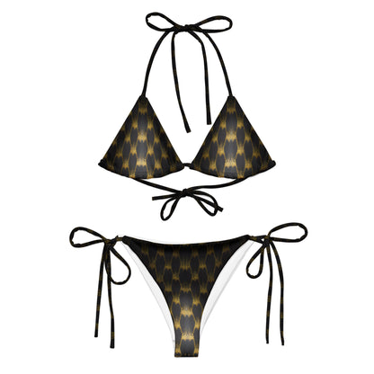 Exotic Gold Knots Custom Print String Bikini