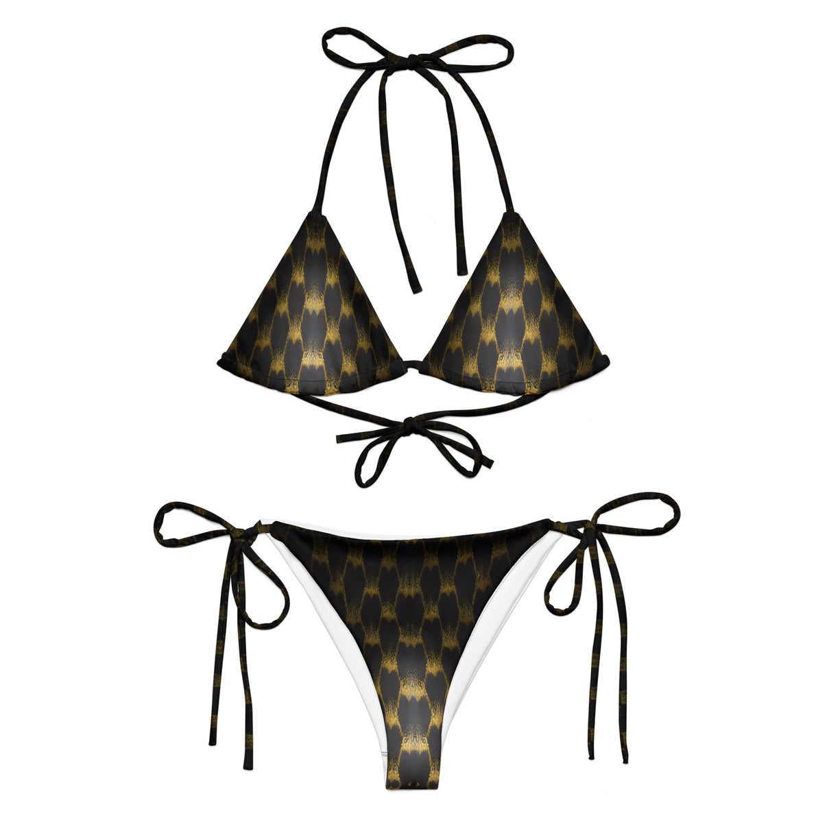 Exotic Gold Knots Custom Print String Bikini For Women – Nova Jade ...