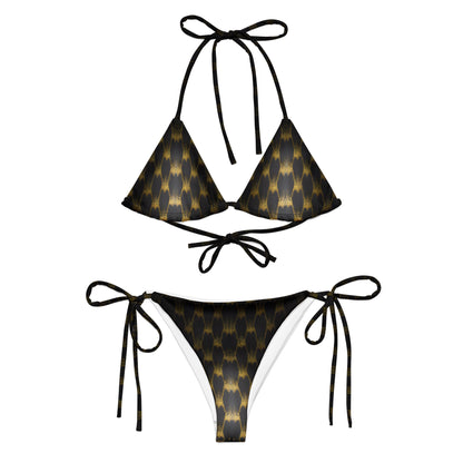 Exotic Gold Knots Custom Print String Bikini For Women