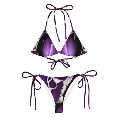 Purple Marble Custom Print String Bikini