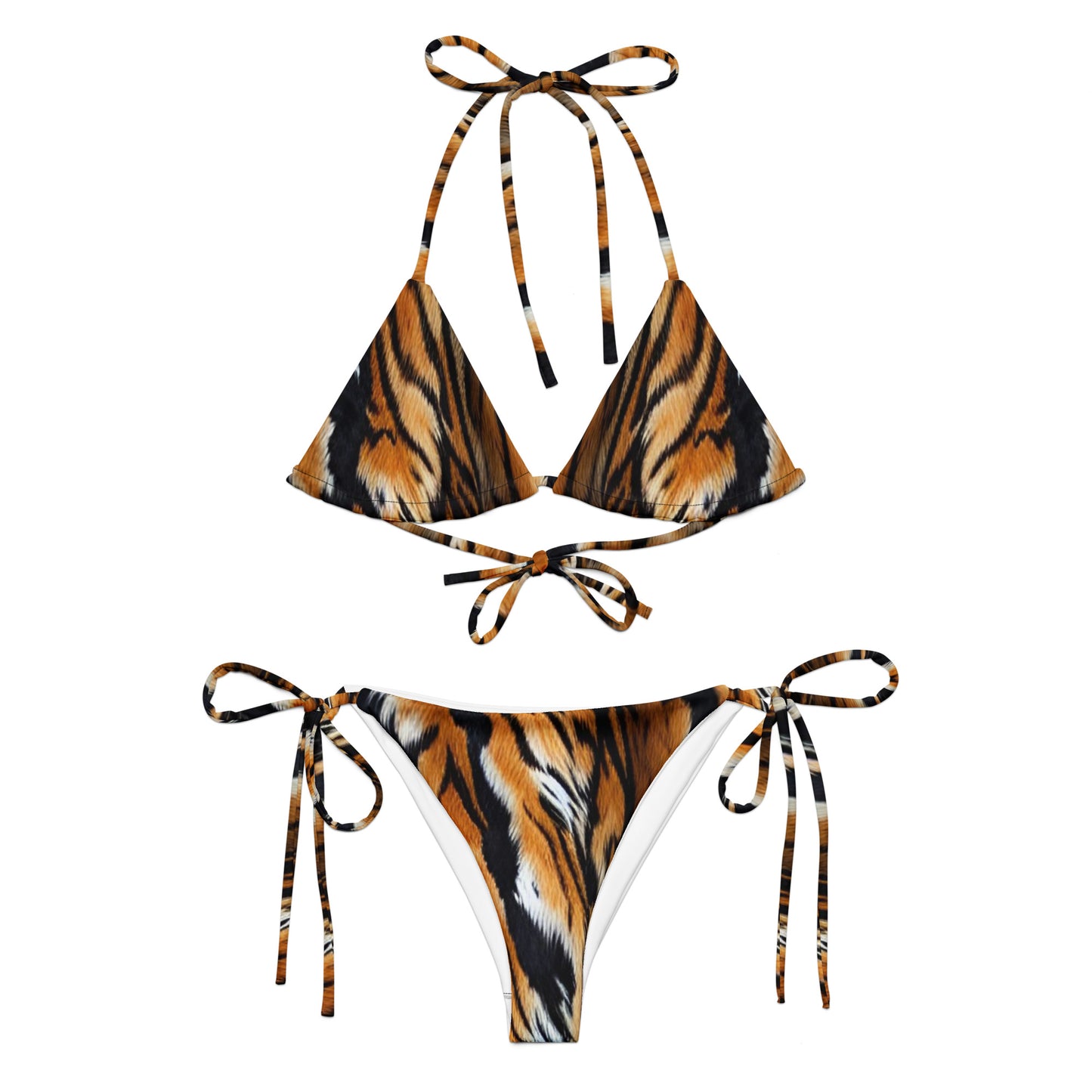 Tiger Fur Custom Print String Bikini