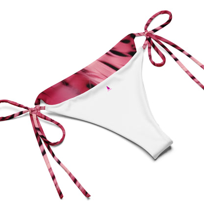 Pink and Black Zebra Fur Custom Print String Bikini