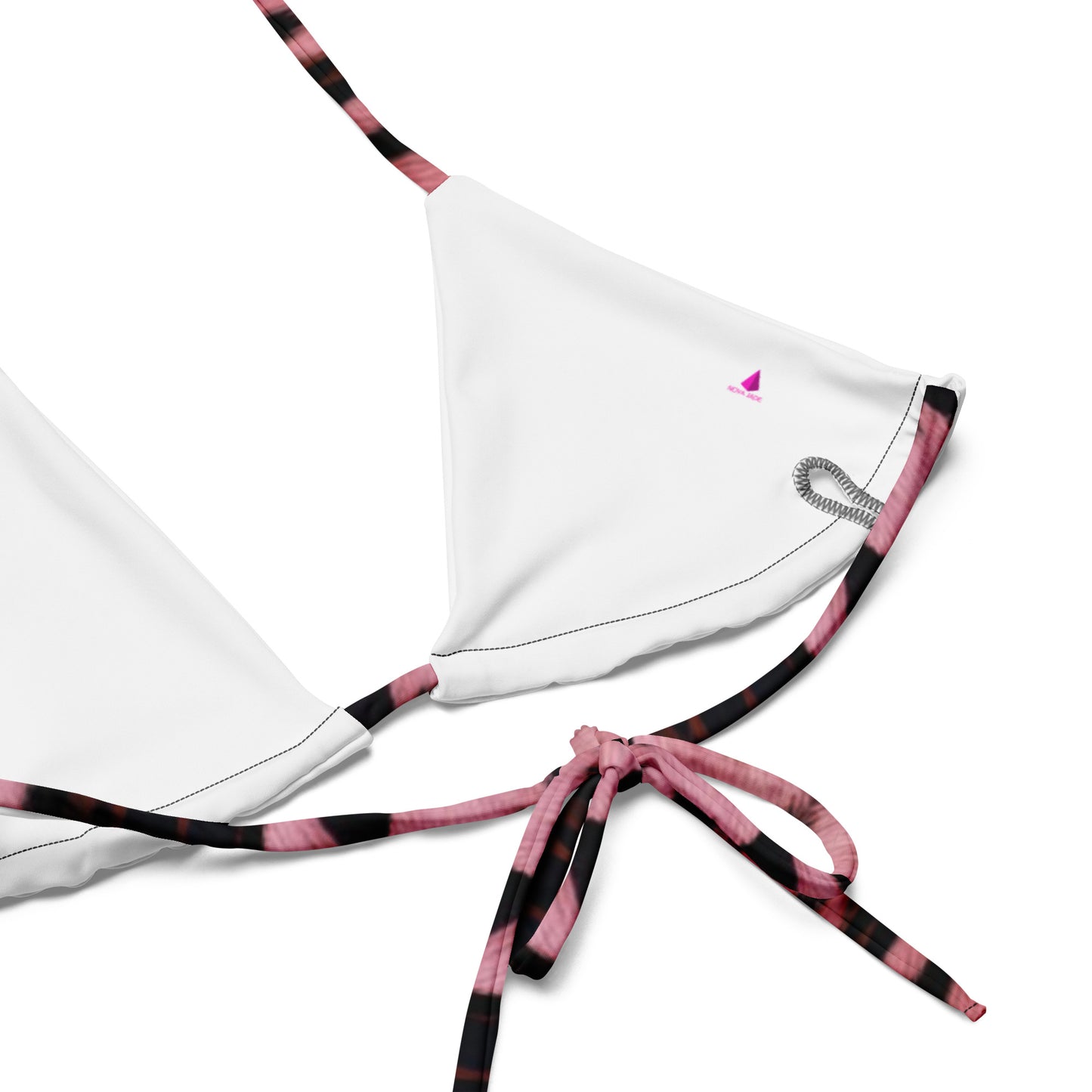Pink Leopard Fur Custom Print String Bikini