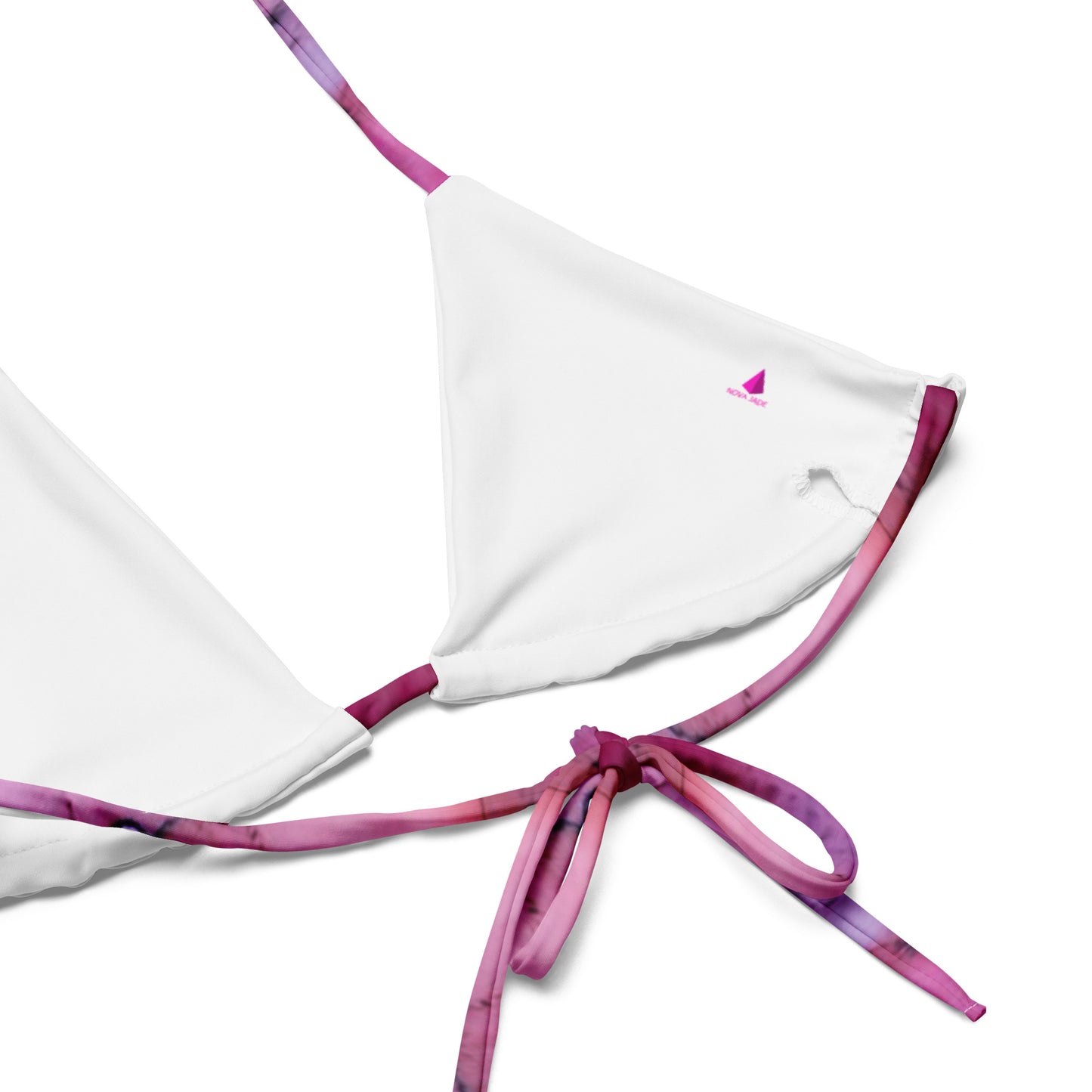 Pink Marble Custom Print String Bikini
