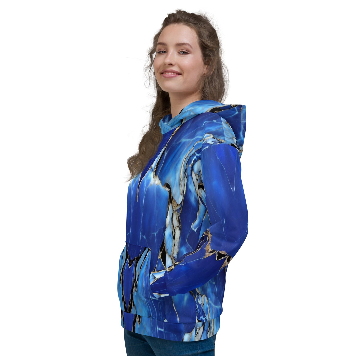 Blue Marble Unisex Designer Hoodie