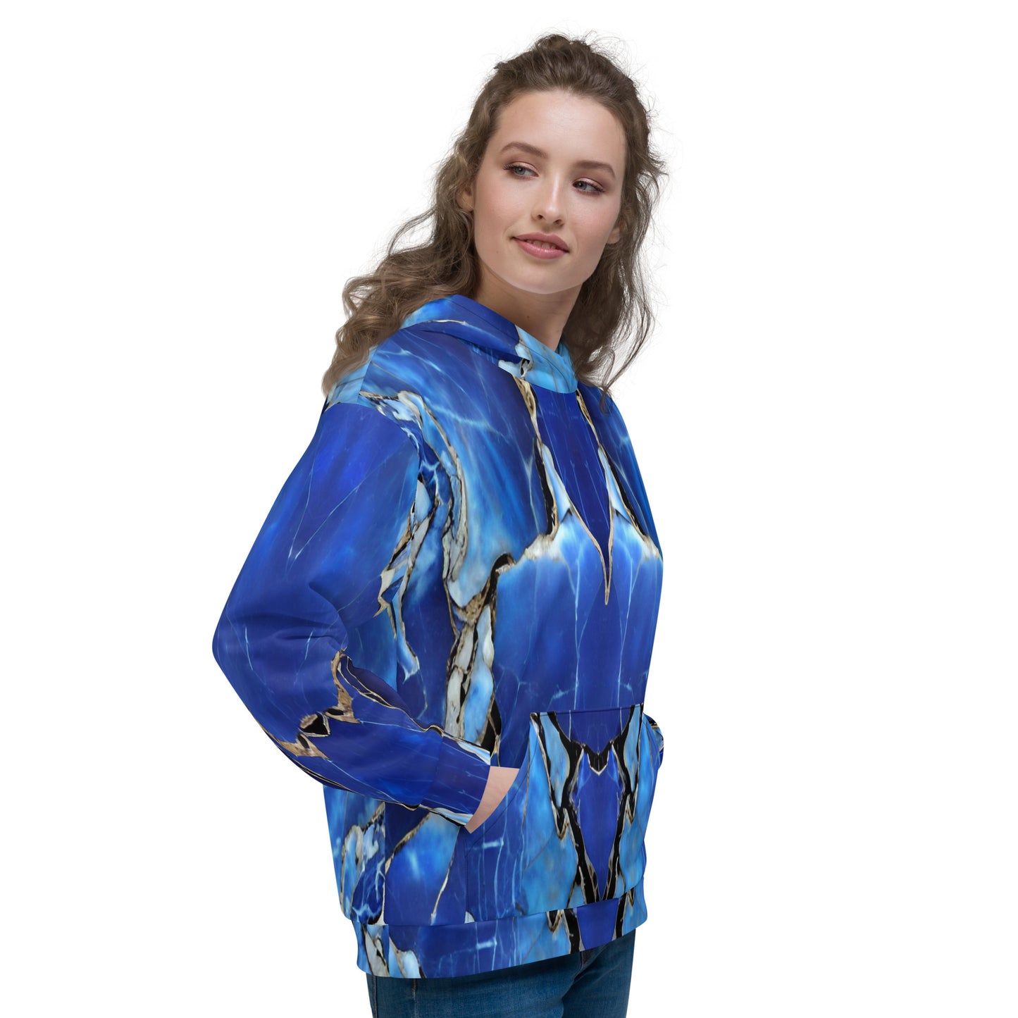 Blue Marble Unisex Designer Hoodie