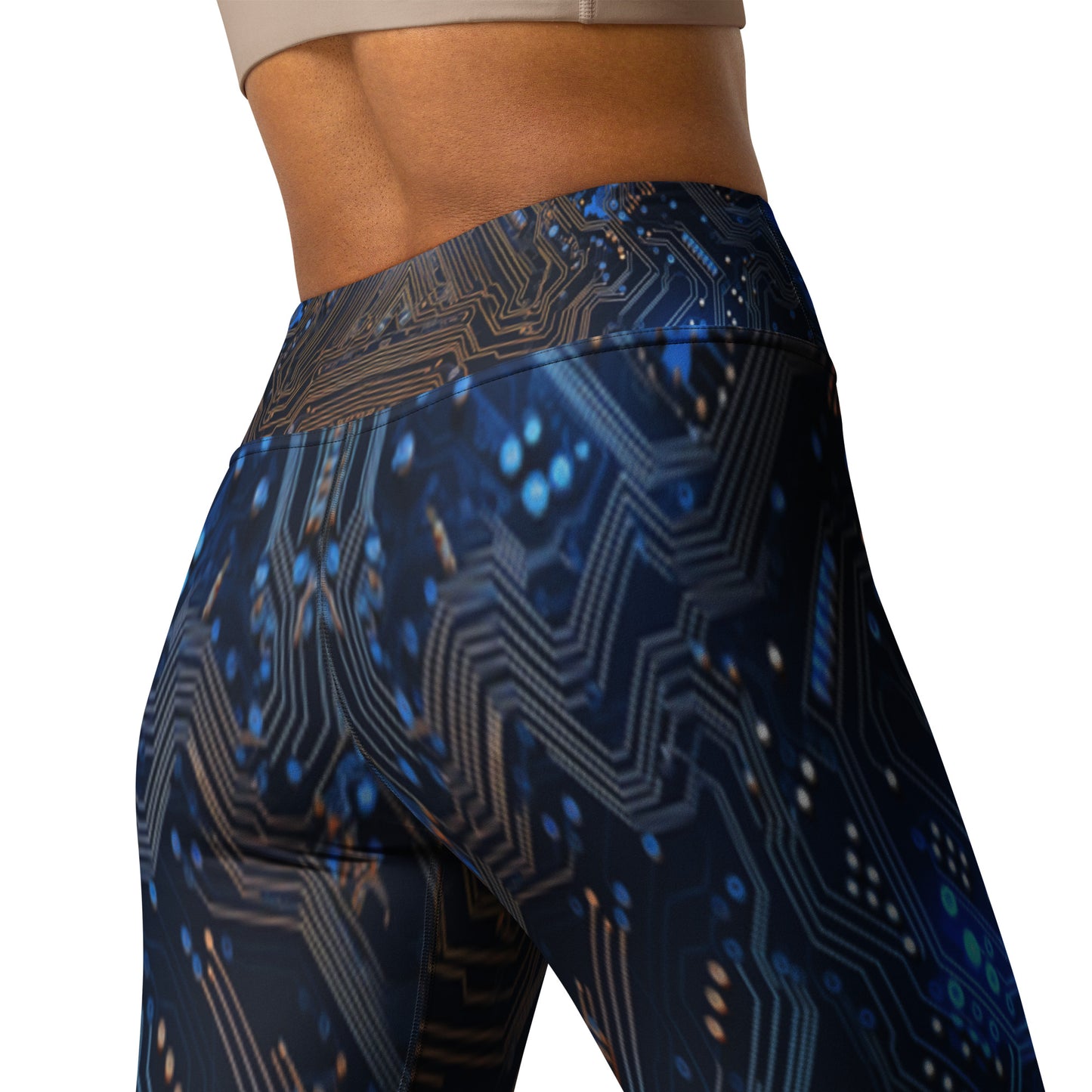 Blue Electronics Custom Print Yoga Leggings